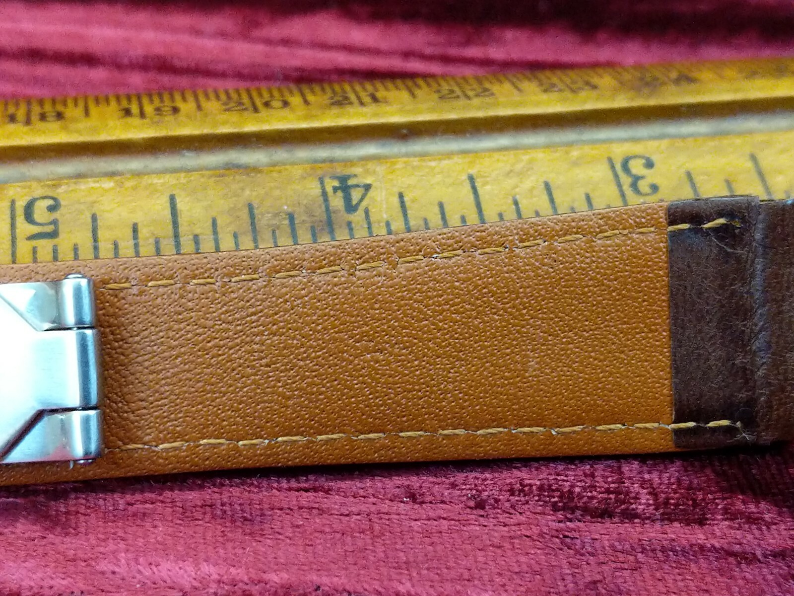 1X NOS Hoders 20mm Leather Dark Brown Stitched Light Padded Wristwatch Band