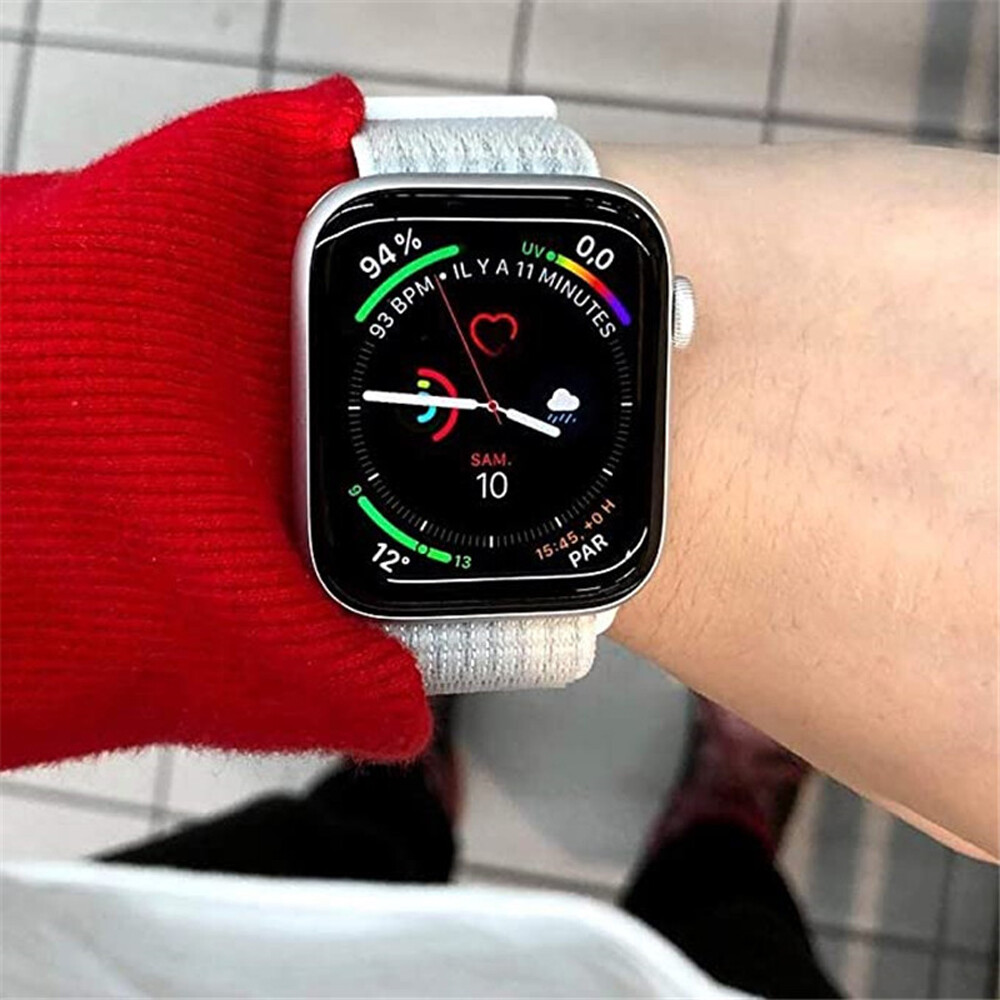 3 PACK Nylon Sport Loop Band Strap for Apple Watch 9 8 7 6 5 4 SE 38/40/44mm
