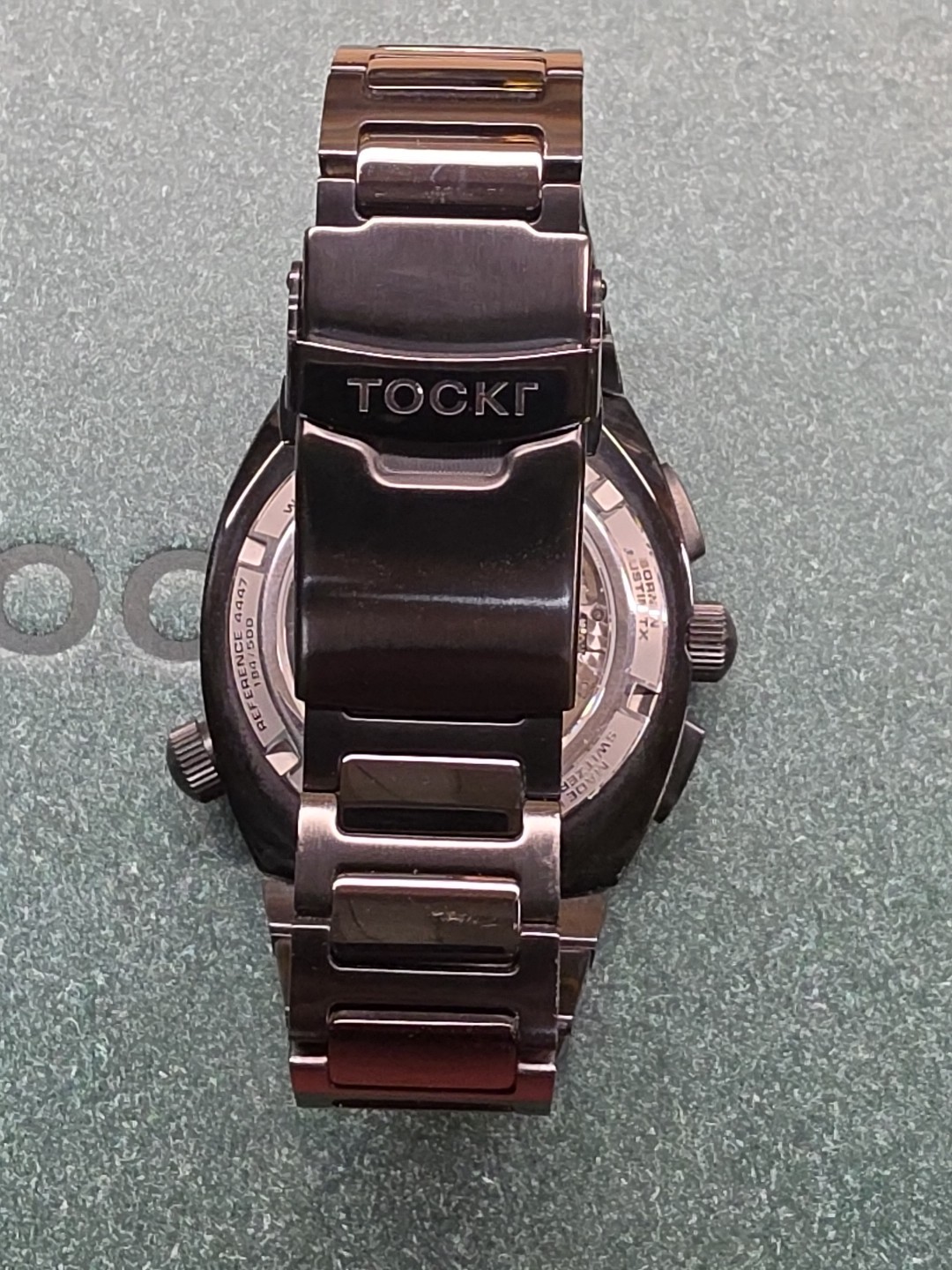 Tockr Air Defender 45mm Auto Chrono Panda 4447 Watch w/ Box #WB3527 Valjoux 7750