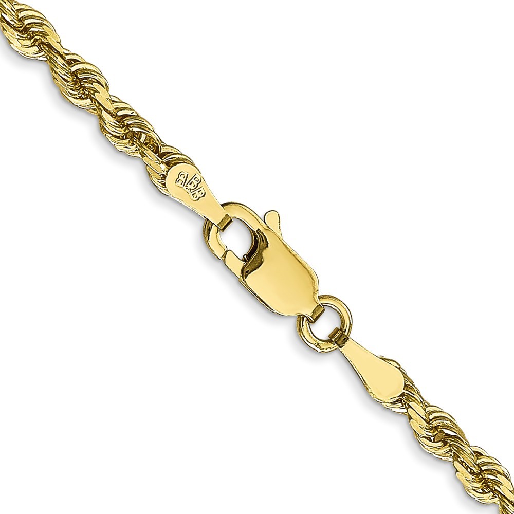10K Yellow Gold 3mm Diamond Cut Quadruple Rope Chain; 22 inch