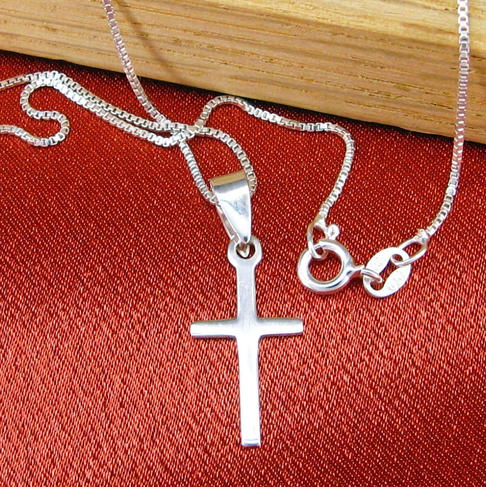 Small SOLID ‘925’ Cross Pendant – 12 Chain Choices – all NEW!