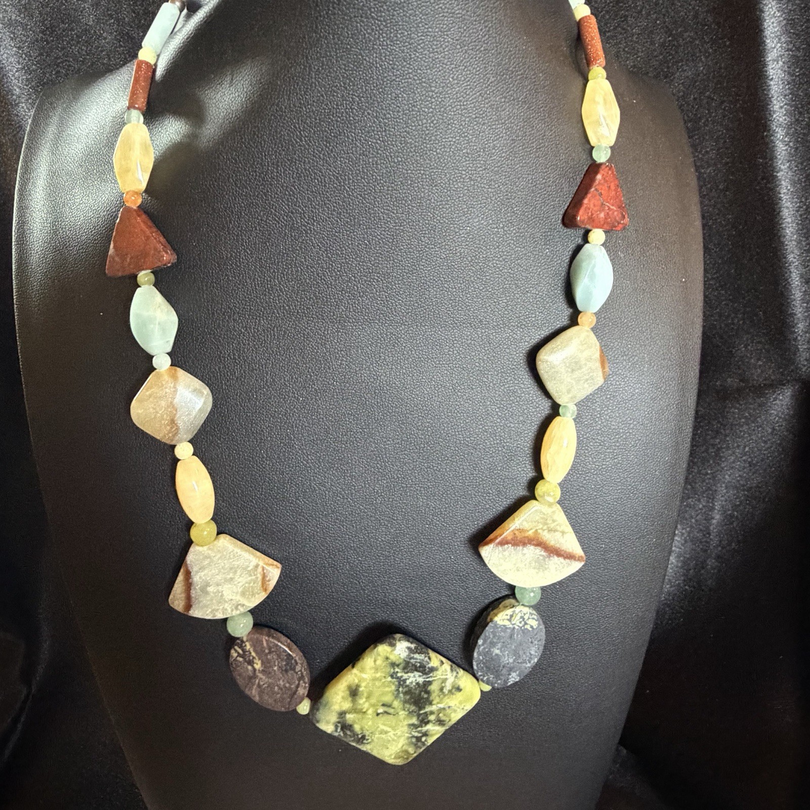 VTG DTR Mine Finds By Jay King Multi Gemstone Necklace Sterling Silver 21” 62g