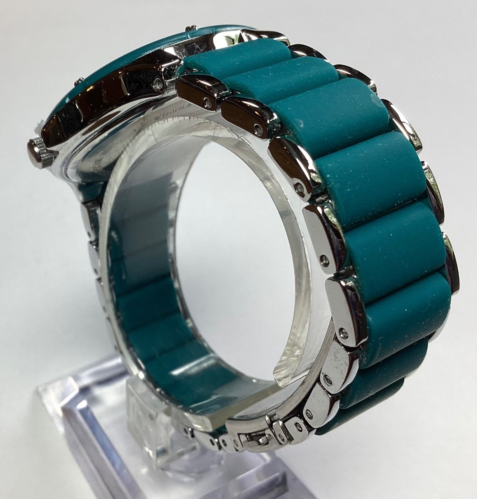 Anne Klein Womens Watch Silver Teal Green WR 100 feet New Battery