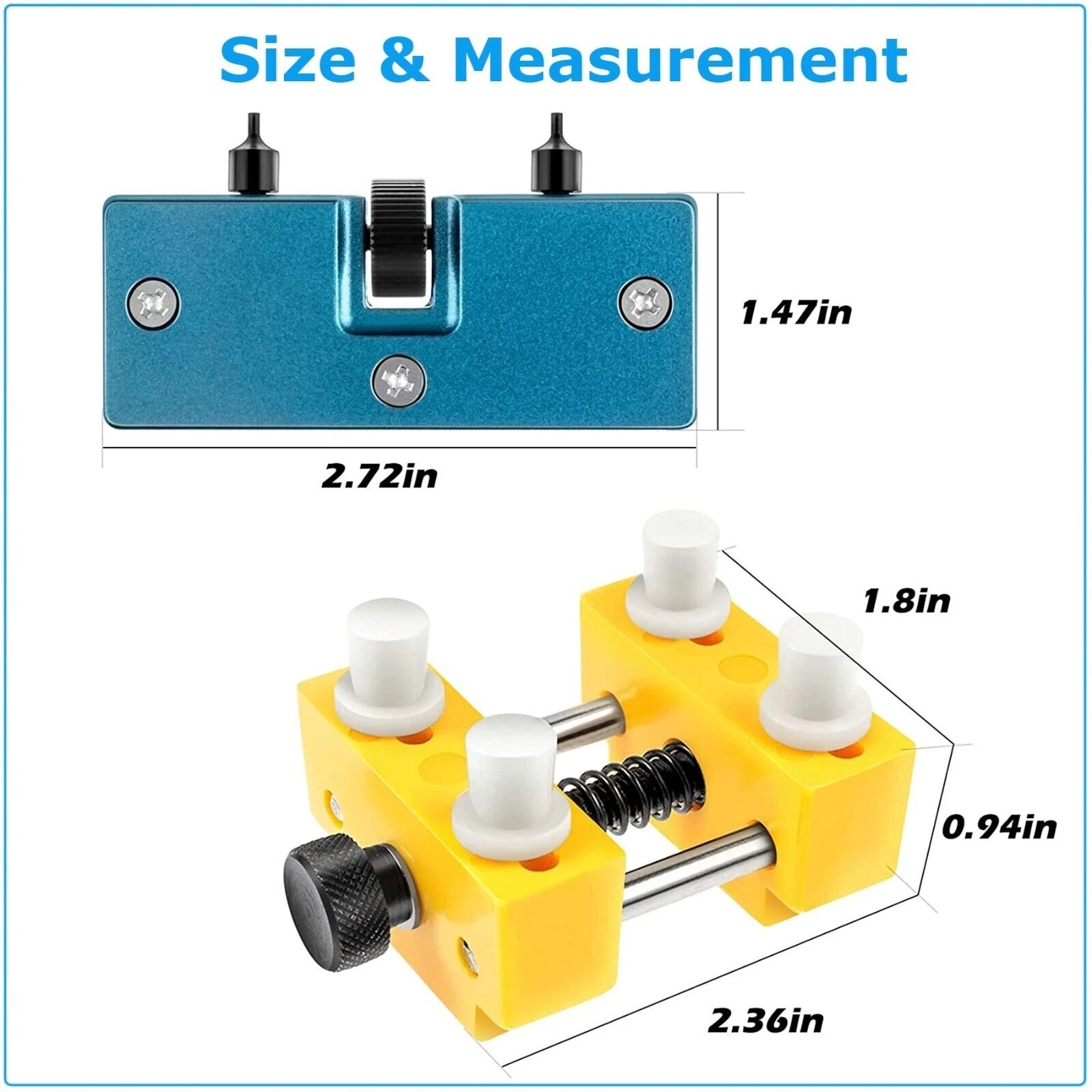 Adjustable Rectangle Watch Back Case Cover Opener Pin Remover Wrench Repair Kit