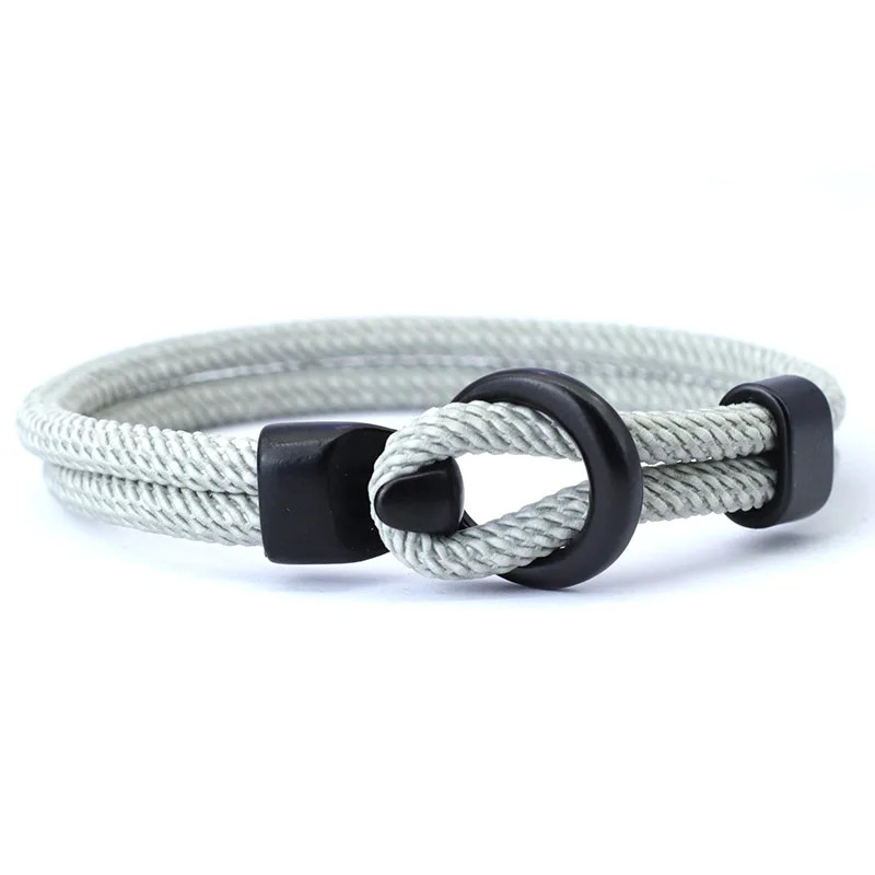 Fabric Rope Magnet Clasp Bracelet Men Outdoor Braided Milan Paracord Jewelry