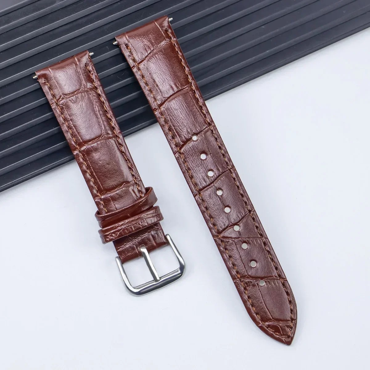 Genuine Leather Mens Watch Strap Band Brown Black 12mm 14mm 16mm 20mm 22mm 24mm