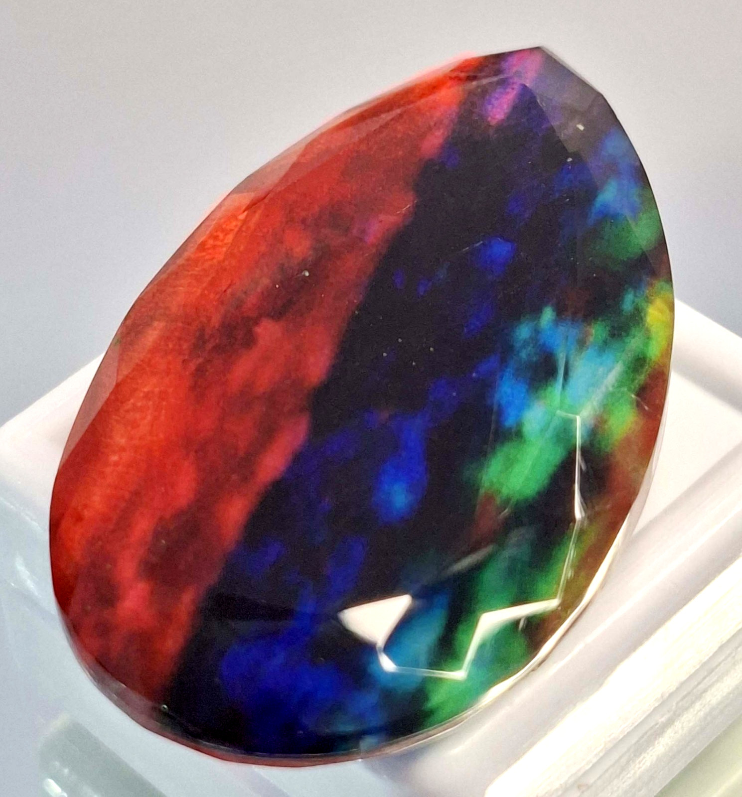58-60 Ct Awesome Doublet Ammolite Pear Cut Natural Loose Gemstone RK1027