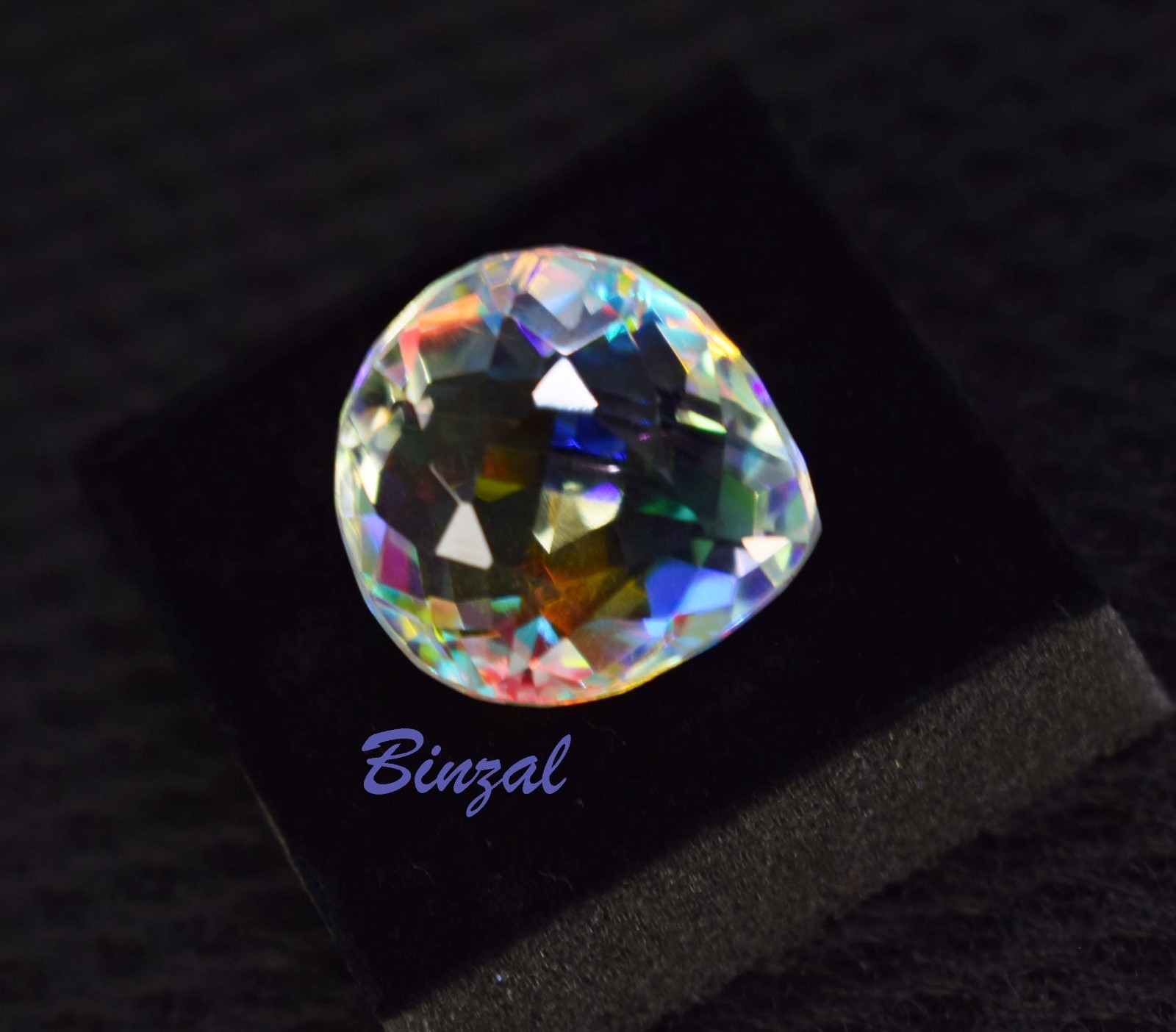 38-40 Carat Mystic Topaz Short Pear Cut Iridescent Rainbow Loose Gemstone