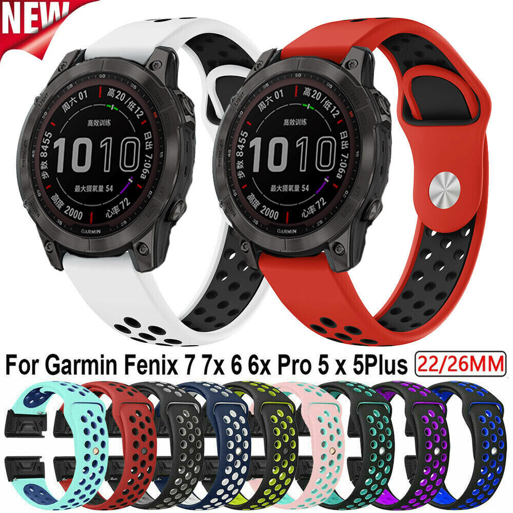 Quick Fit Silicone Watch Band Strap For Garmin Fenix 5 5X 6 6X Pro 7 7X Solar