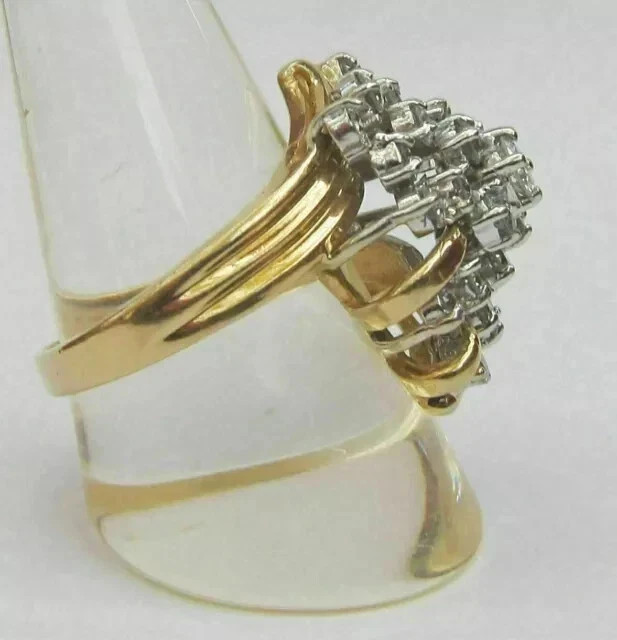 2.50Ct Round Cut Lab Created Cluster Engagement Ring 14K Yellow Gold Plated