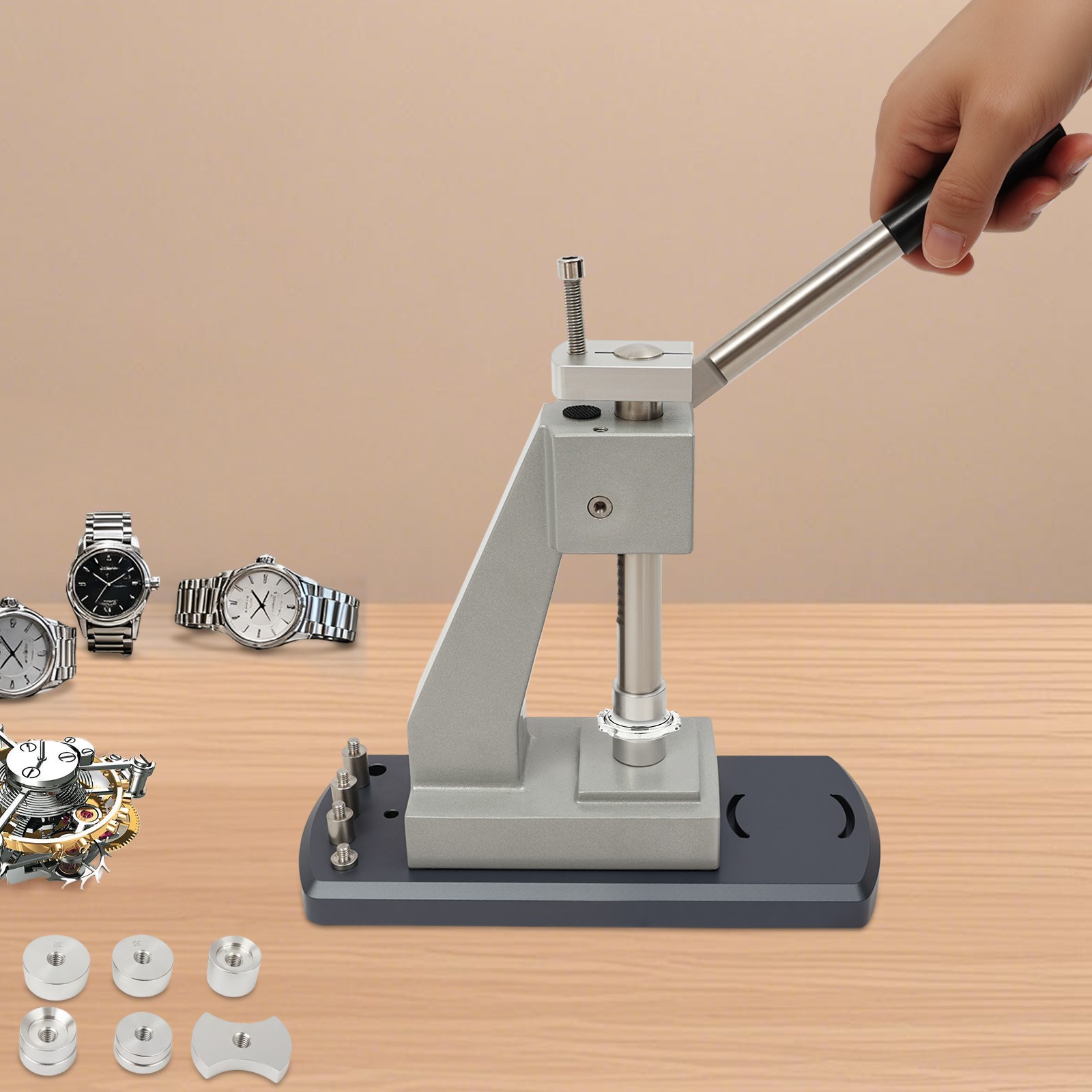 Watchmaker Tool Watch Press Set Back Case Closer Crystal Glass Fitting+ 25 Dies