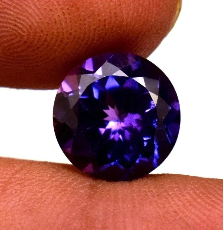 Ceylon Purple Blue Round Sapphire 8.00 Ct Bi-Color Natural Certified Gemstone