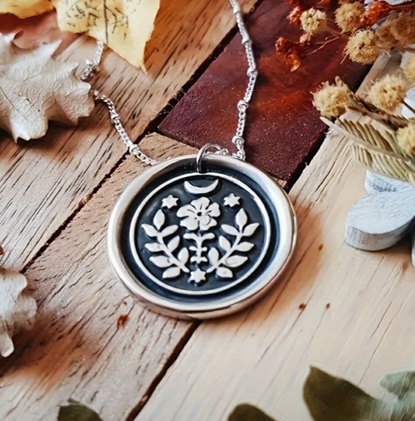 Necklace flower plant boho hippie jewelry pretty cute love gift witch goth cool