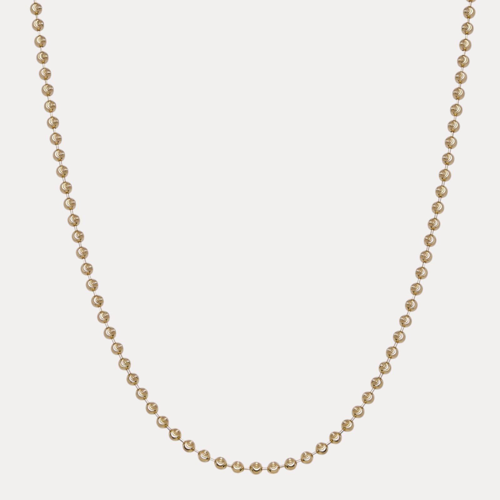 5mm Ball Moon Chain Necklace Real Solid 925 Sterling Silver Or 14k Gold Vermeil