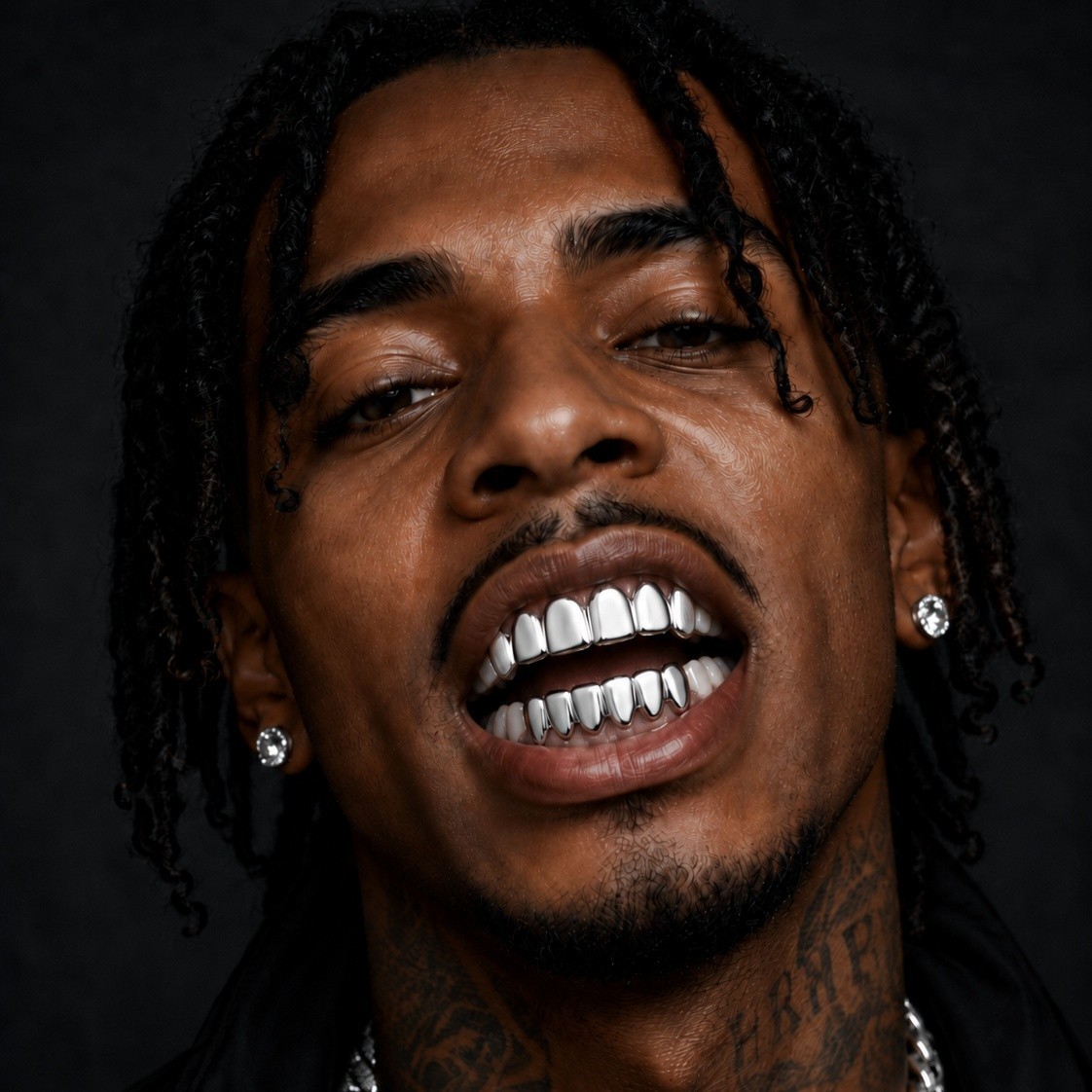 Real Solid 925 Sterling Silver Hip Hop Grillz Six Teeth Plain Top Bottom or Set
