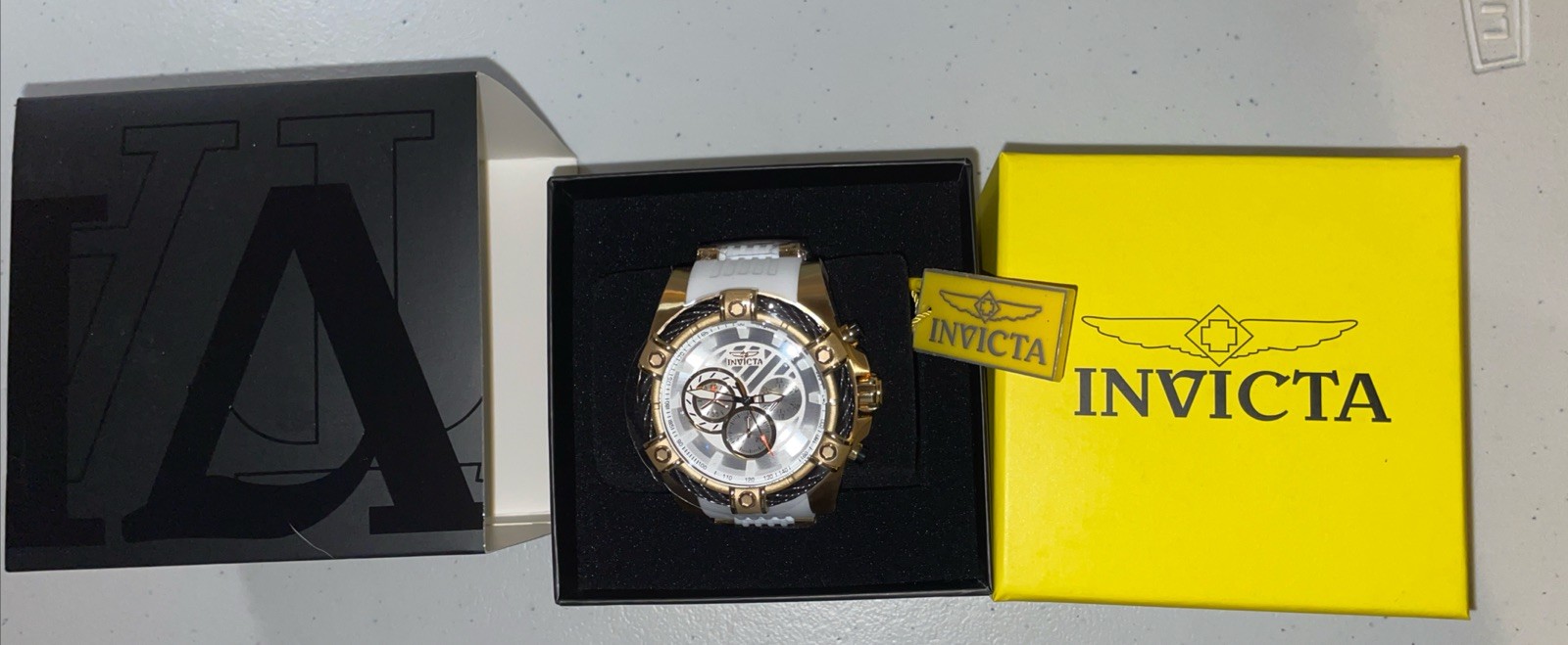 Invicta Bolt Girdex Men’s Watch 52mm Silicone Band Flame Fusion Crystal (Box 2)