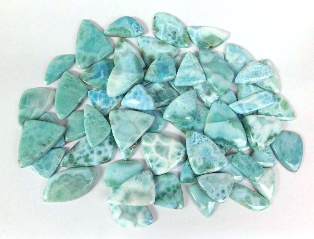 Natural Larimar cabochon Loose gemstones Jewelry Making Wholesale Lot 71257