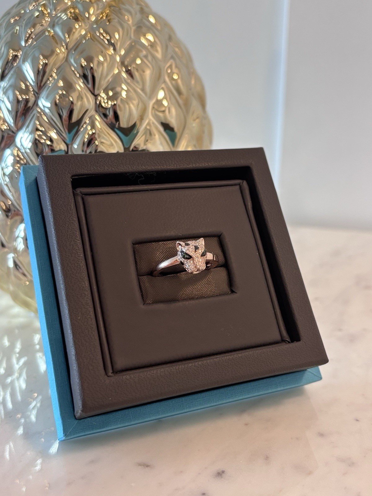 Effy Panther Signature Ring – Diamonds & Rose Gold