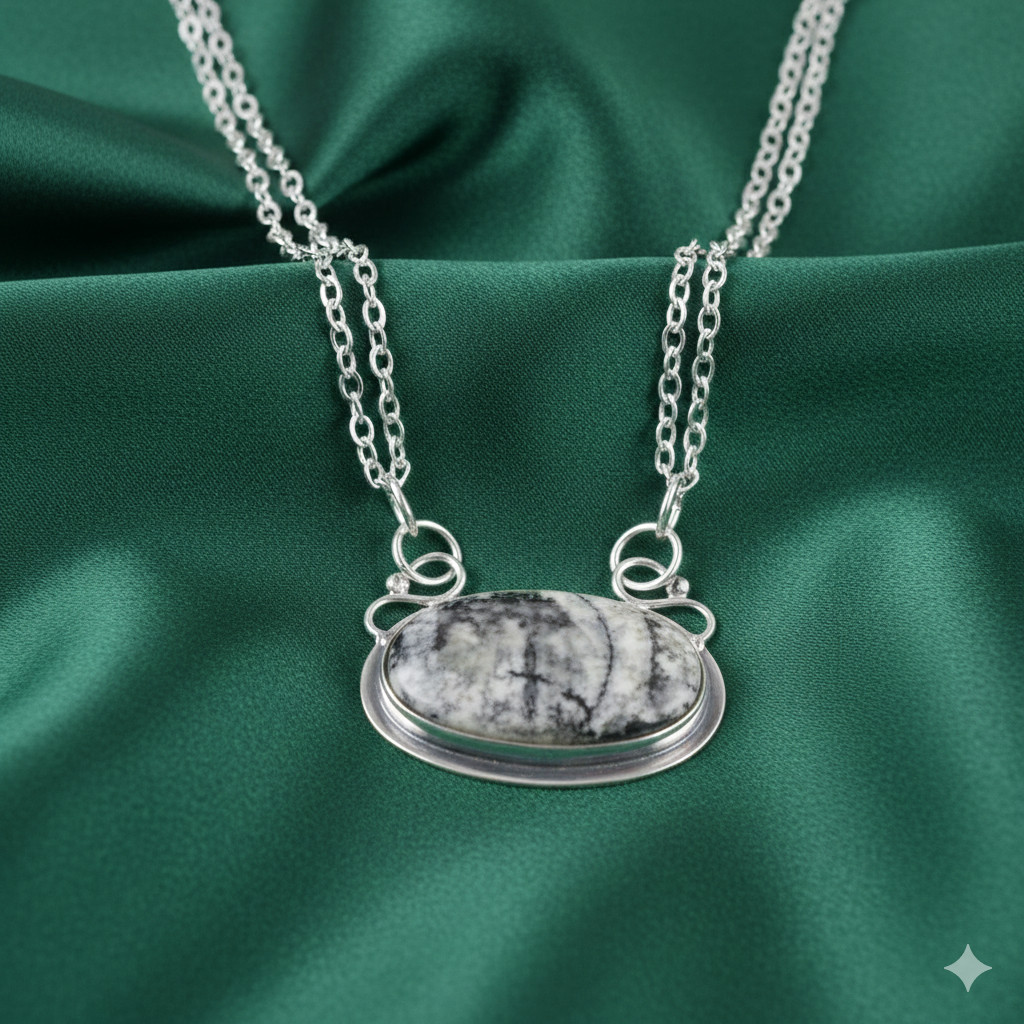 Orthocears Gemstone 925 Sterling Silver Jewelry Necklace 18″