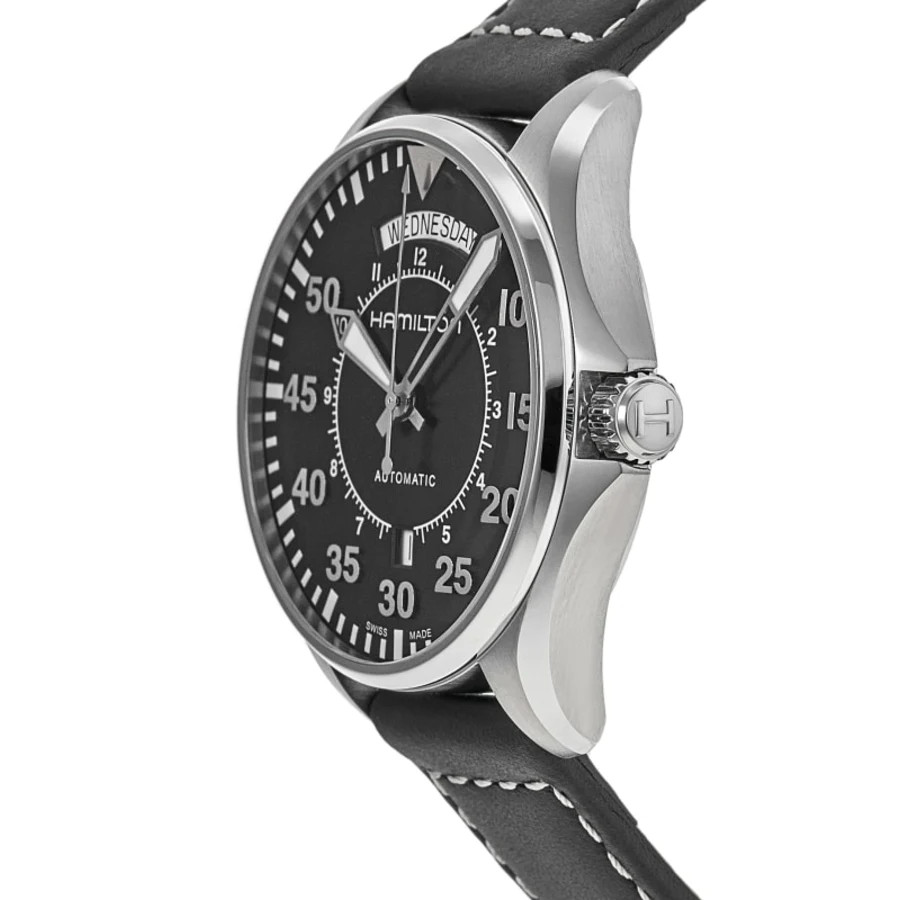 New Hamilton Khaki Aviation Pilot Day Date Auto Black Men’s Watch H64615735