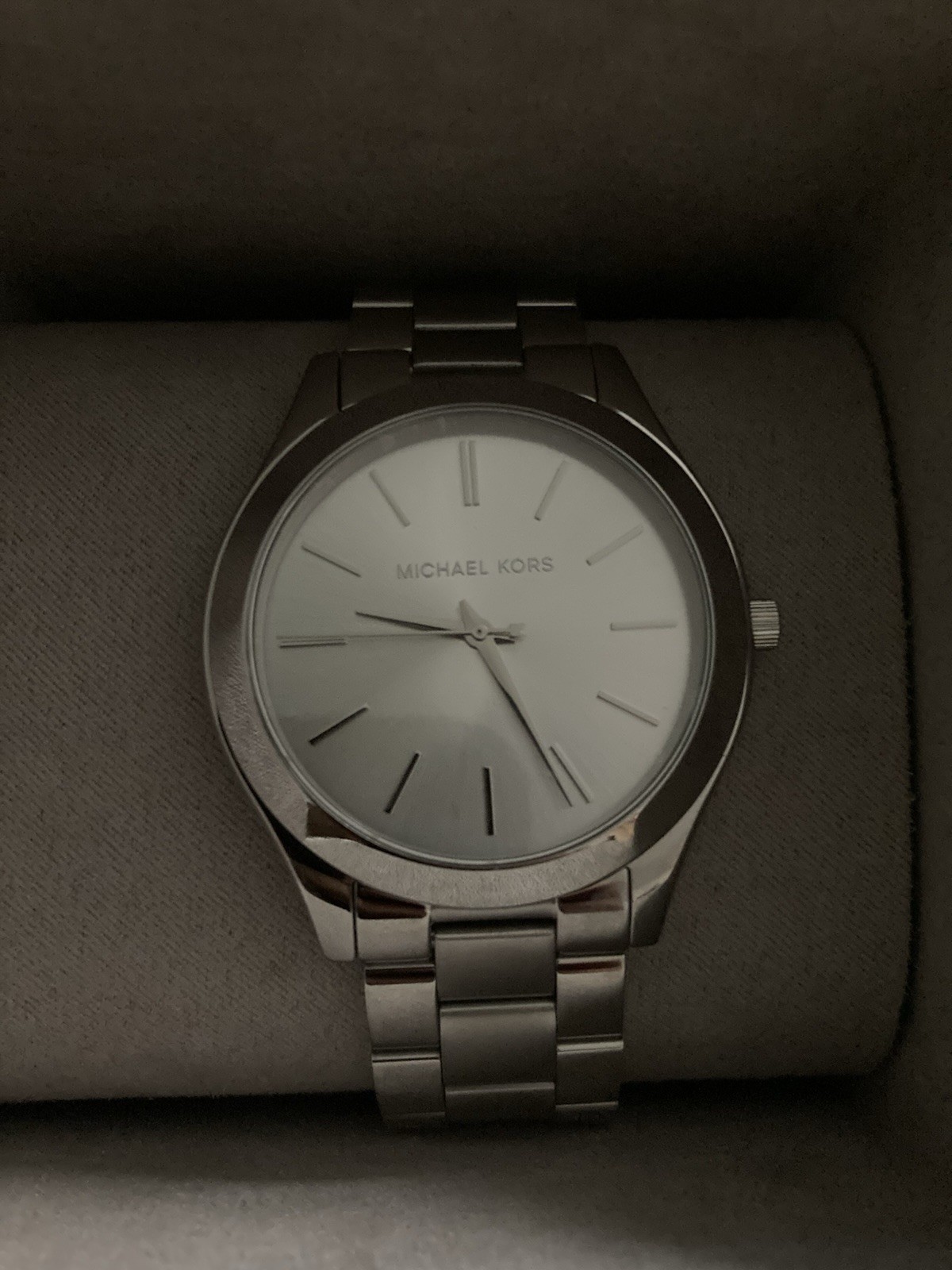 Michael Kors MK3178 Quartz Analog Watch, Stainless Bracelet, Silver Dial