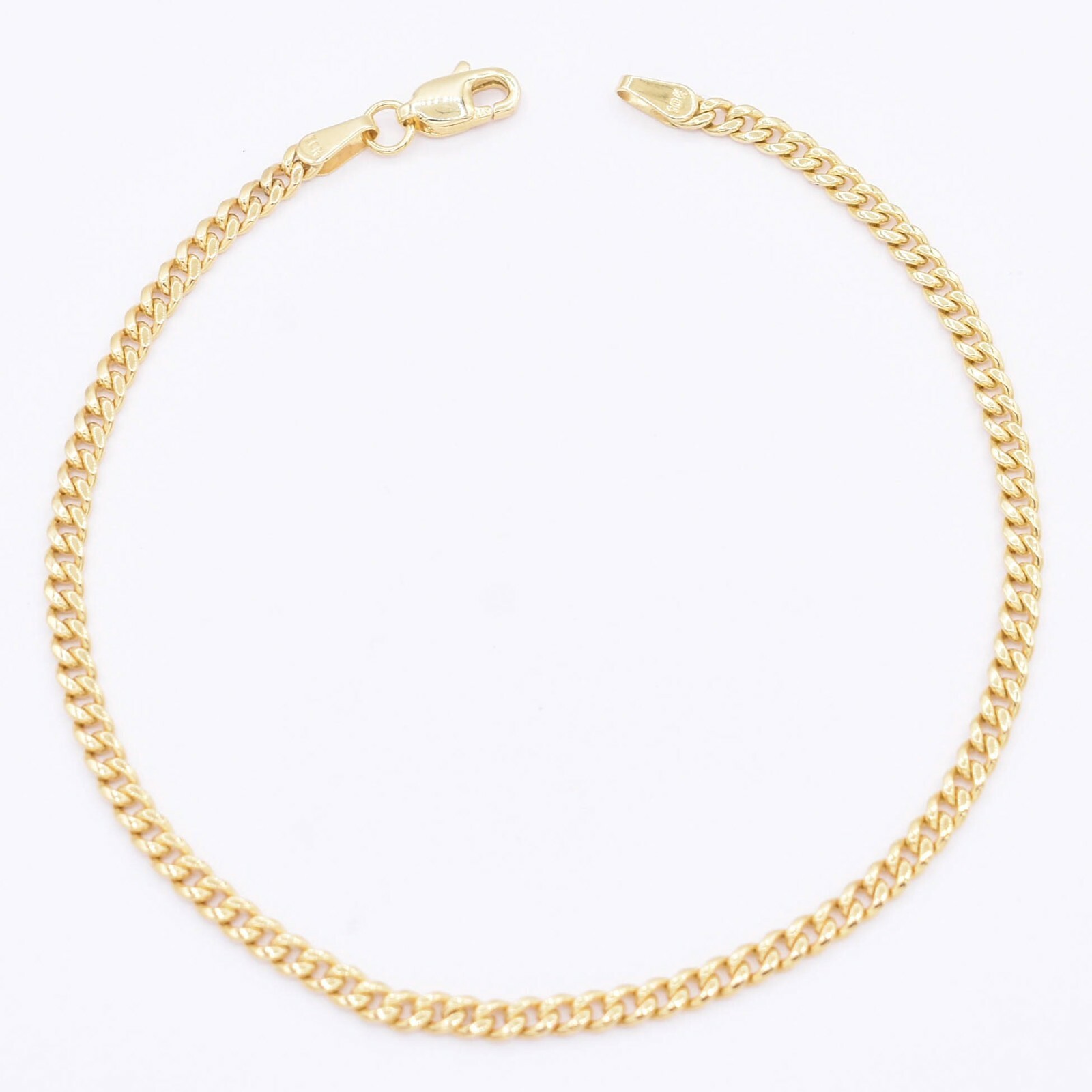 3.7mm Miami Cuban Link Chain Bracelet Real 10K Yellow Gold GREAT GIFT 8″