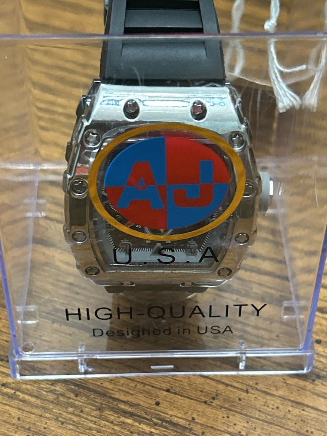 AJ USA Tonneau Case Quartz Chronograph Wristwatch