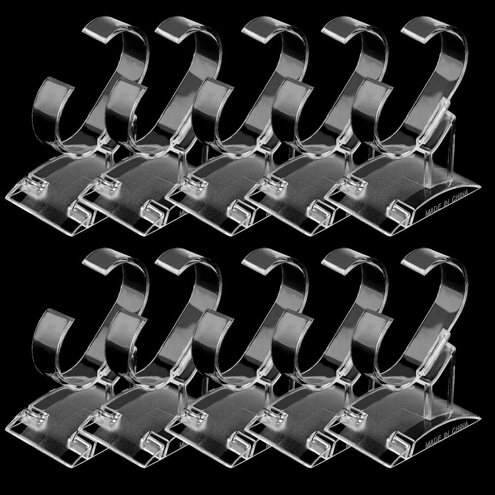 10Pcs Watch Bracelet Display Stand Shop Retail Plastic Rack Holder Showcase