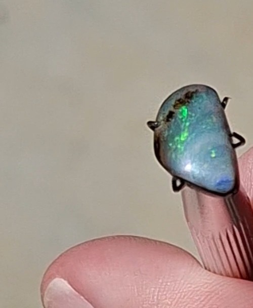 3.7ct Queensland Boulder Opal Natural Opal Gem, multicolour crystal faced.