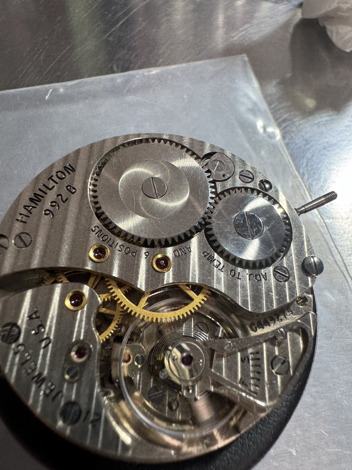 Hamilton 16S Model 992B Movement w/ 24 Hour Canadian Dial -RUNS- Railroad Grade