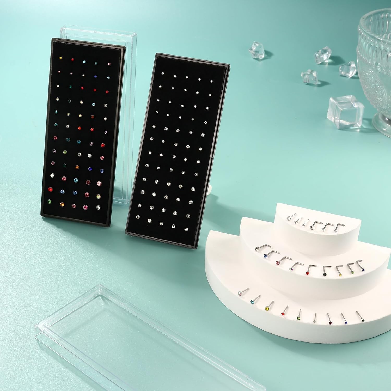 Versatile 60pcs Stainless Steel Nose Stud Rings – 1.5mm to 2.5mm for Daily Wear