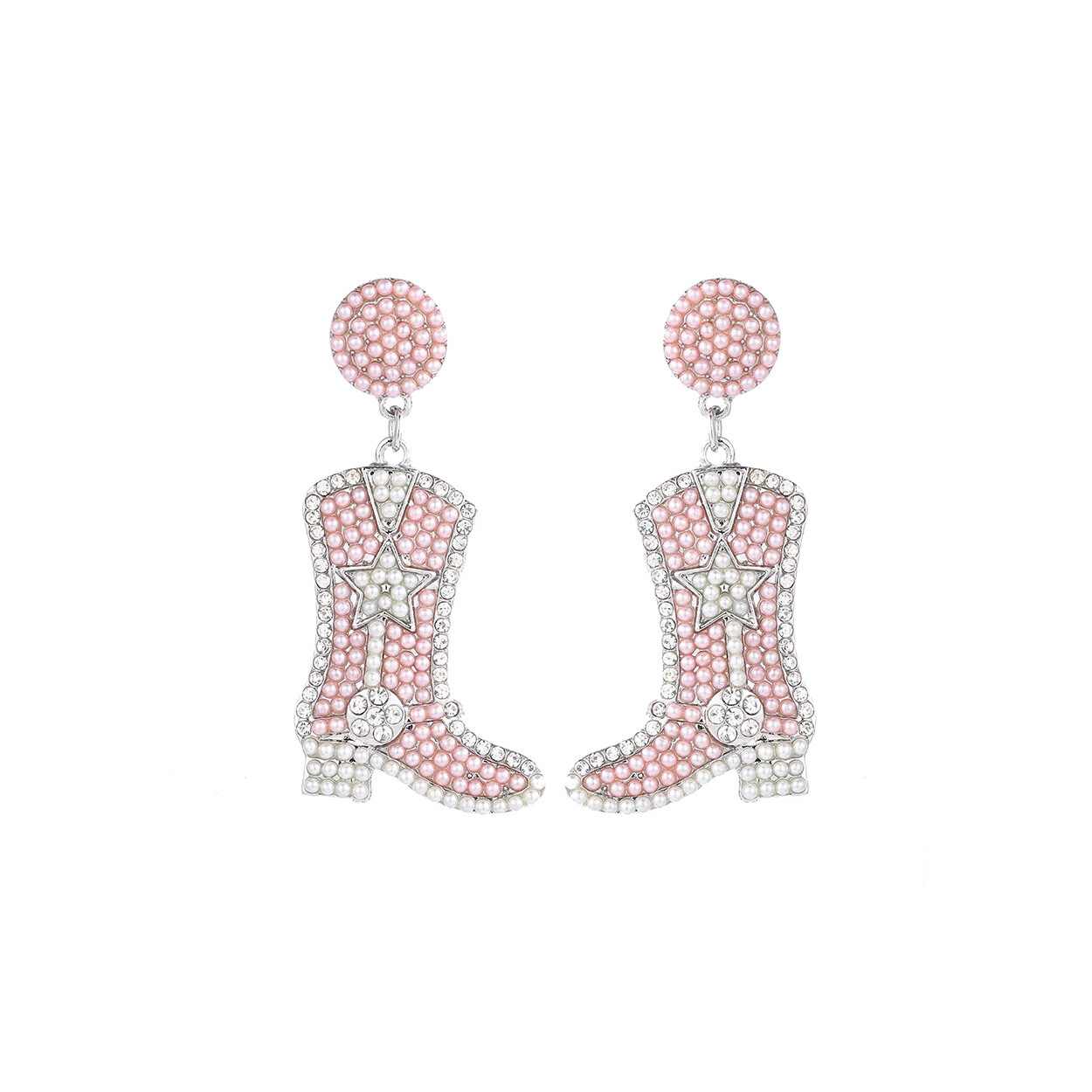 Beaded Cowboy Boot Earrings in 2 Colors – Boots, Crystal Avenue (1.4×2.8in)