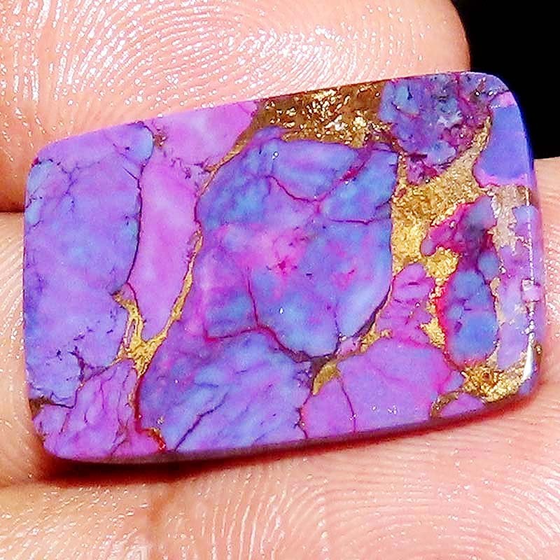 23.85CT Purple Copper Turquoise Bronze CUSHION Cabochon 19X28X4mm Loose Gemstone