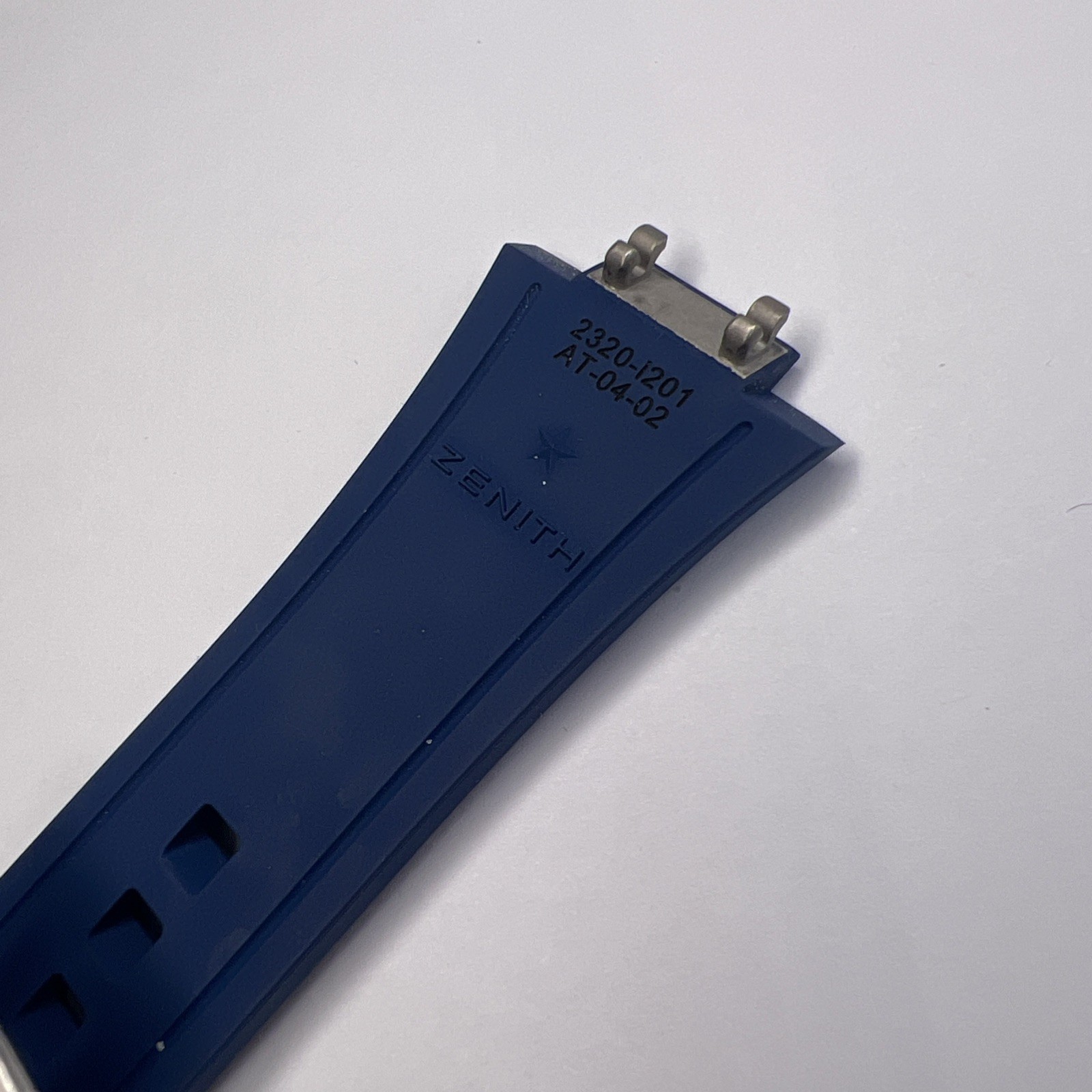 Zenith Blue Rubber Strap & 20mm Stainless Steel Deployant Clasp For Defy Extreme
