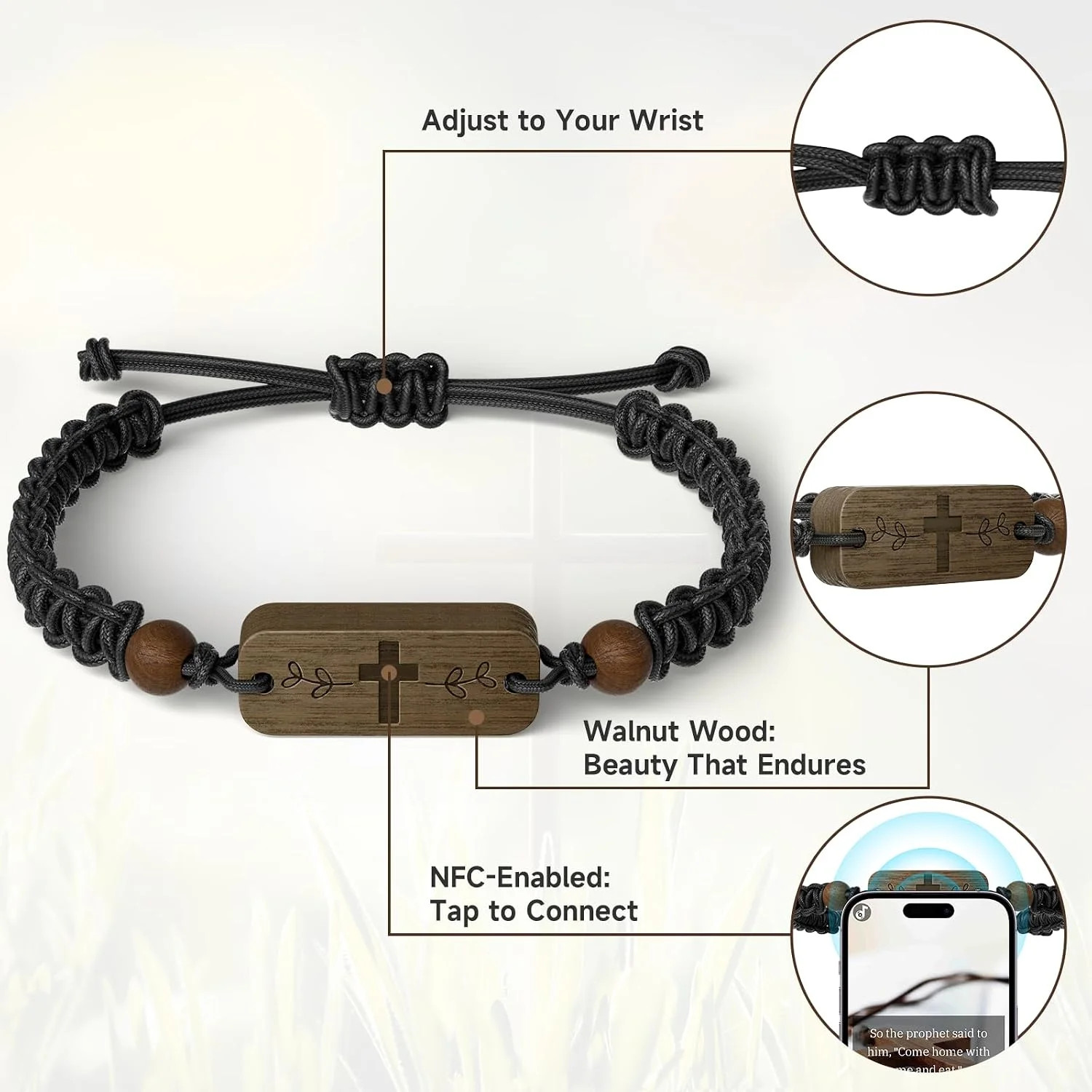 Daily Bible Verse Bracelet | Adjustable Christian Bracelet for Daily Personal In