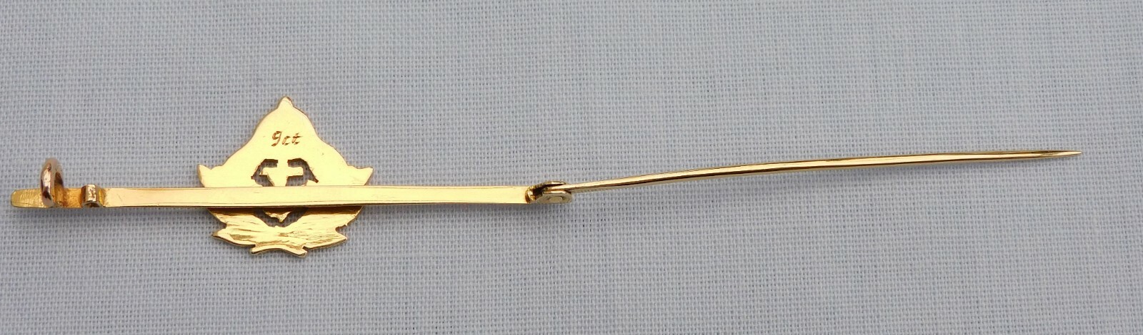 RARE WORLD WAR 1 WW1 9CT YELLOW GOLD ROYAL NAVY SWEETHEART BAR BROOCH 2.6g