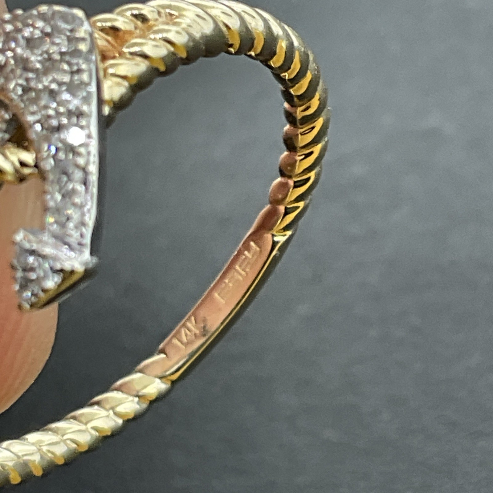 EFFY 14K Yellow Gold Diamond East West Anchor Ring Size 7.25