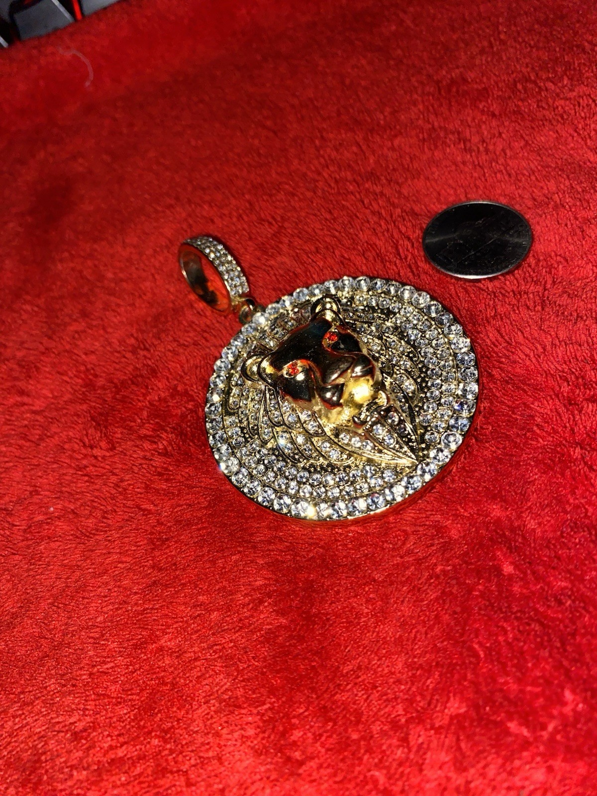 Gold Plated Lion CZ Pendant