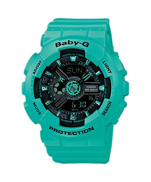 Casio Baby-G BA-111-3A Mint Green Teal Analog-Digital Ladies Sport Watch NEW