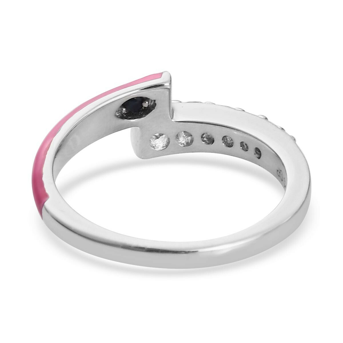 GP Multi Color Passion Collection Natural White Zircon and Enameled Bypass Ring