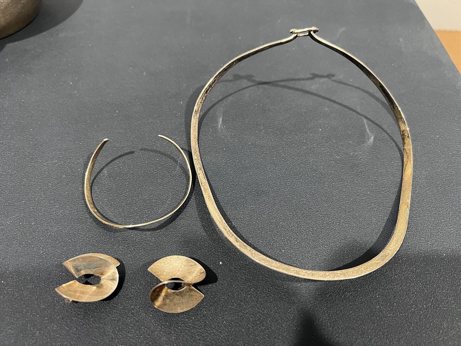 Choker Necklace with Matching Bracelet and Earrings Sterling .925 42 Grams (IJ)