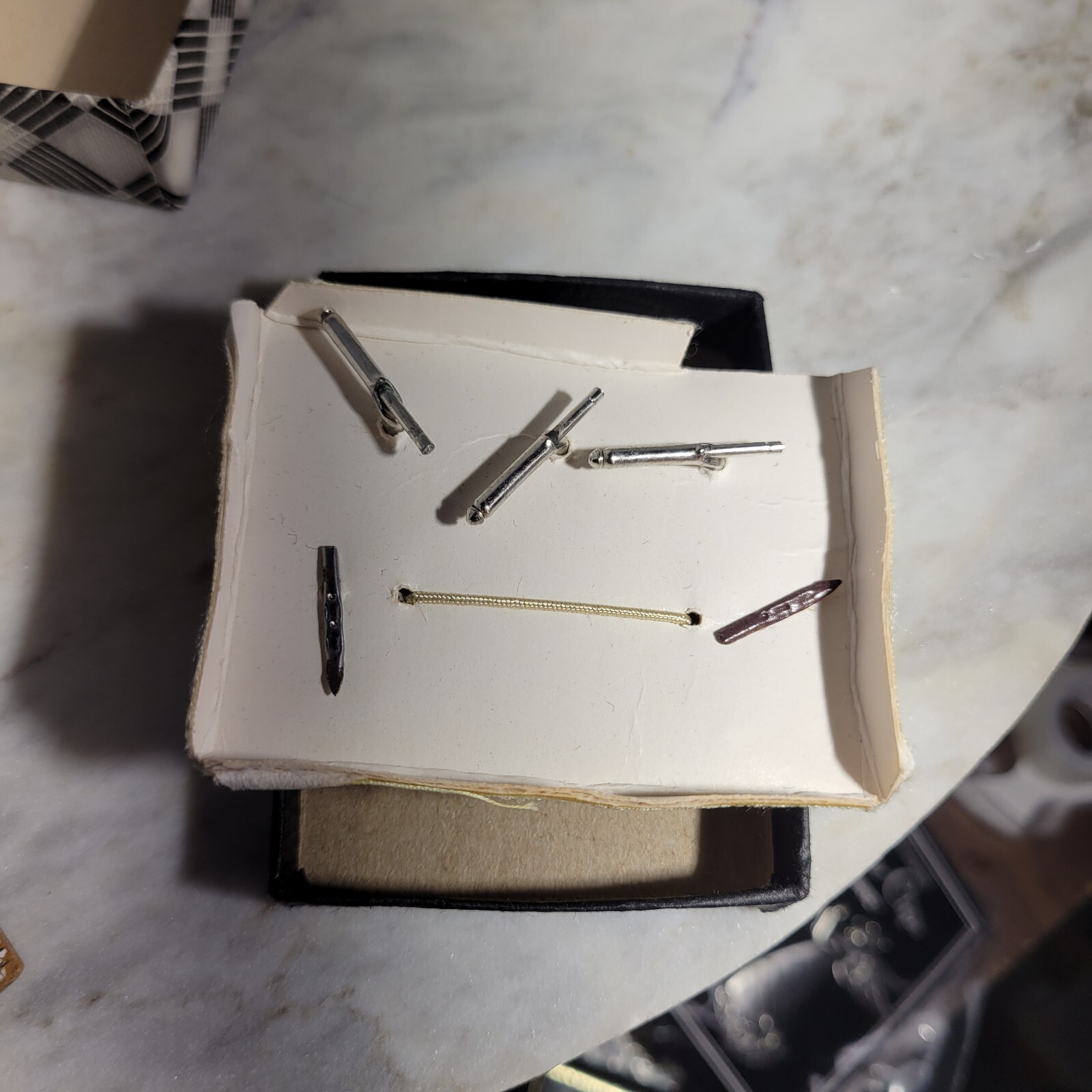 Vintage Silvertone Shiny Brush Matte Square Minimalist Cufflinks And Buttons