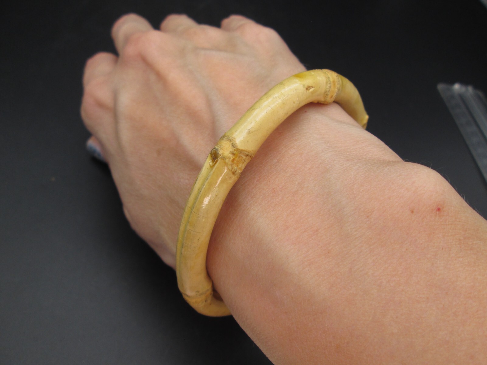 Bamboo Bangle Bracelet Genuine Natural Raised Dimensional Gorgeous 2.75″ Center
