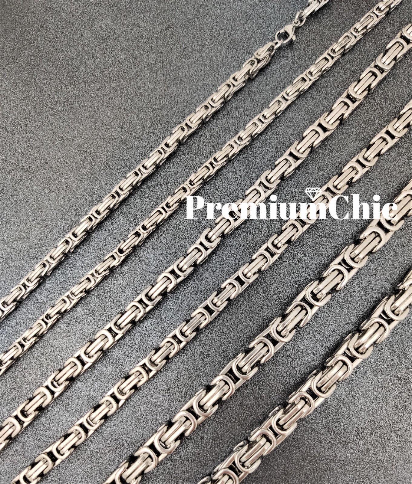 18″-30″ Stainless Steel 4/6/8mm NOT PLATED Byzantine Box Necklace Mens Jewelry