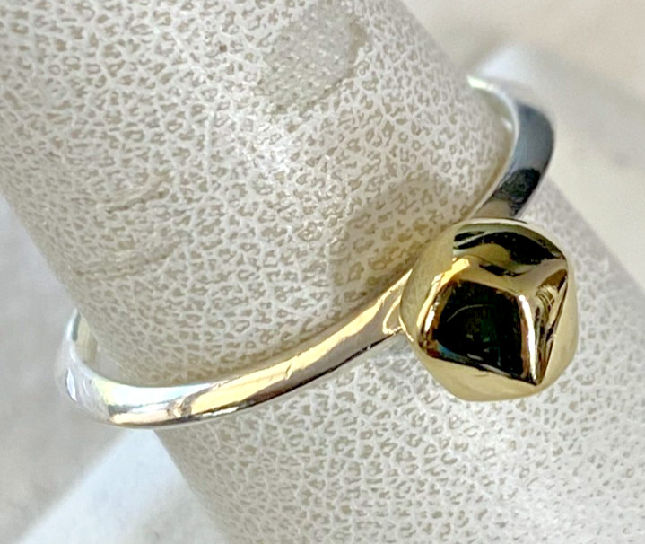 18K Gold over 925 Sterling Silver Kit Heath Rokk Nugget Ring, Sz 8 NWT