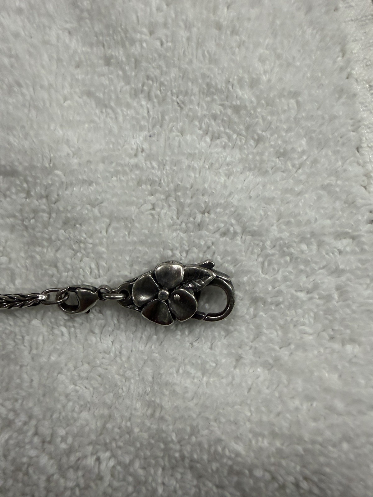 Trollbeads SS 7.5 inch Charm Bracelet with 8 Retired Charms in Blues