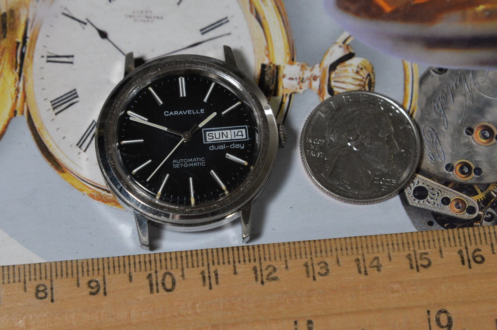 Vintage 1978 Bulova CARAVELLE 1133.50 ETA2879 17J Automatic Mens Watch–4 Repair