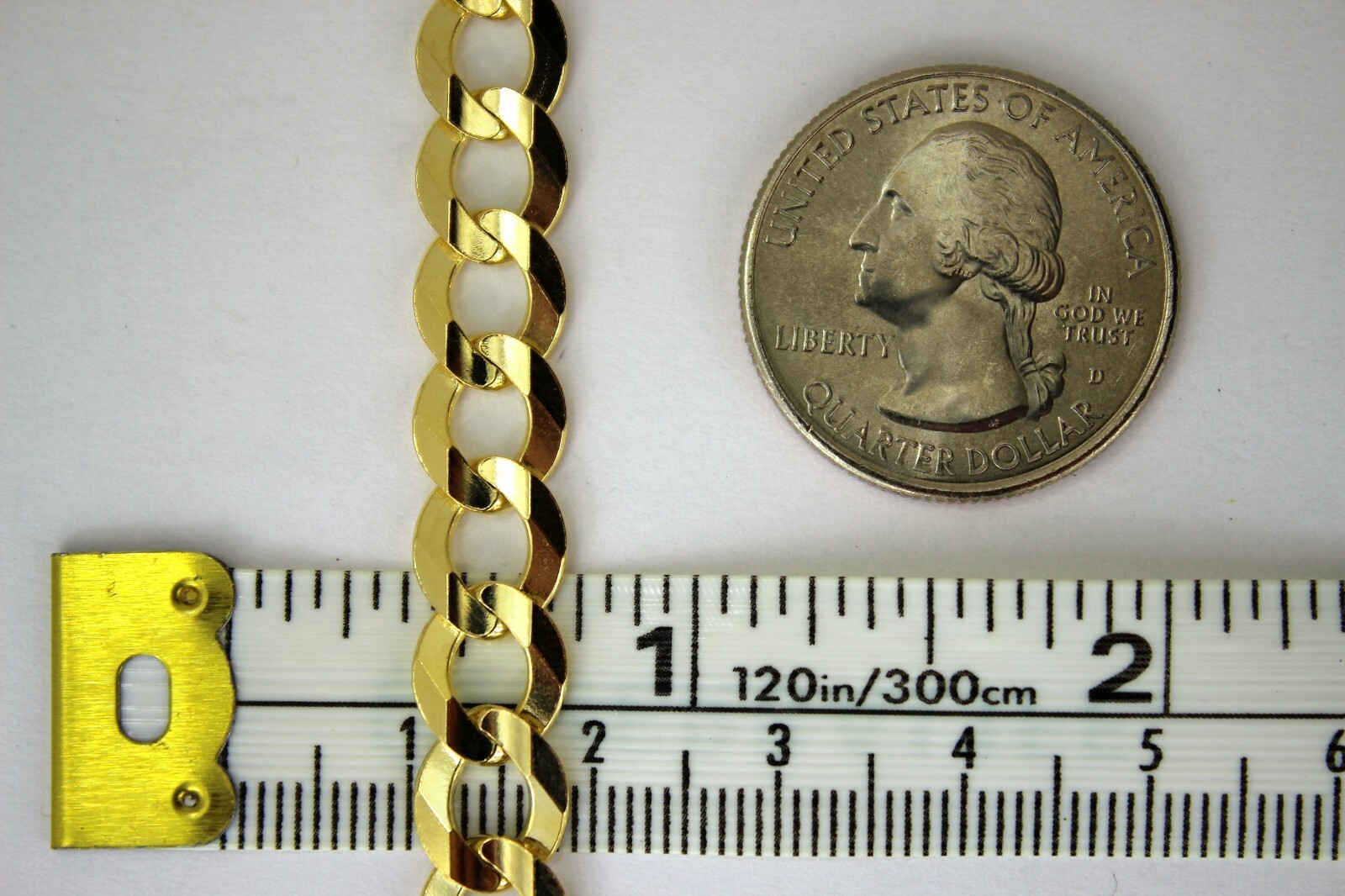 10K Solid Gold Cuban Curb Link Chain Necklace Bracelet Anklet 2mm~13mm 7″~36″