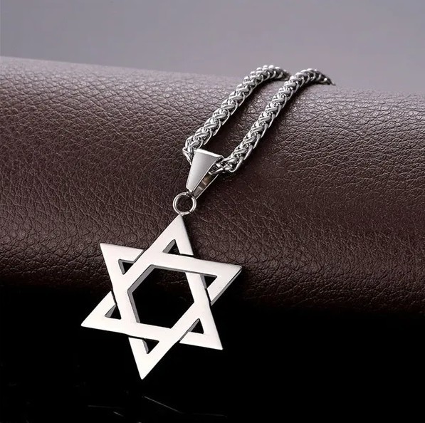Star of David Necklace Jewish Hexagram Pendant Stainless Steel Unisex
