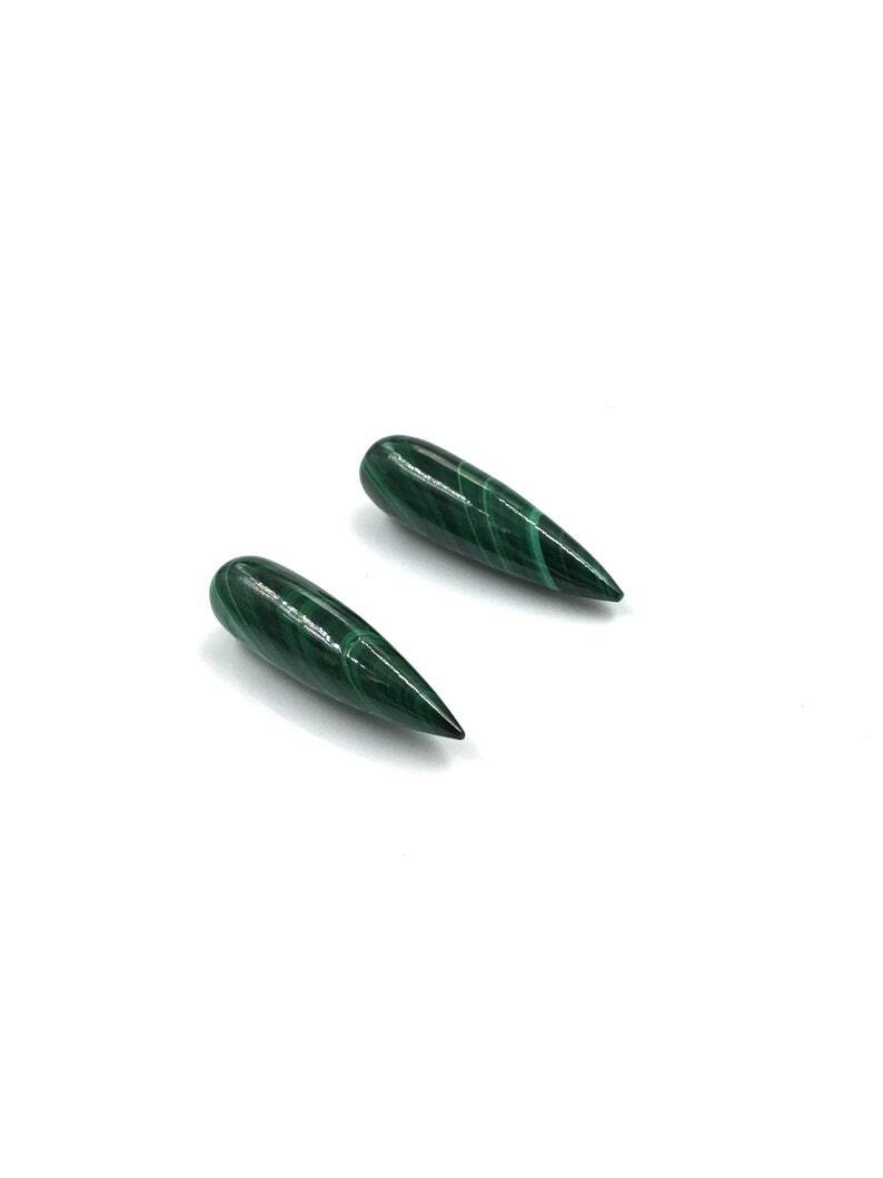 Natural Malachite Teardrop Loose Gemstone For Jewelry